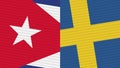 Sweden and Cuba Two Half Flags Together