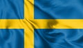 Sweden flag blowing in the wind. Background texture. 3d Illustration