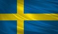 Sweden flag blowing in the wind. Background texture. 3d rendering, wave. Royalty Free Stock Photo