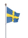 Sweden flag blowing in the wind. Background texture. 3d rendering, wave Royalty Free Stock Photo