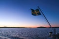 Sweden flag on a boat Royalty Free Stock Photo