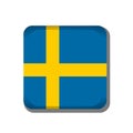 Sweden flag  button icon isolated on white background Royalty Free Stock Photo