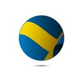 Sweden flag button with shadow on a white background. Vector. Royalty Free Stock Photo