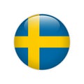 Sweden flag on button Royalty Free Stock Photo