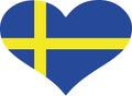 Sweden flag heart