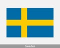 National Flag of Sweden. Swedish Country Flag. Kingdom of Sweden Detailed Banner. EPS Vector Illustration Cut File