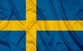 Sweden Country Silk flag Royalty Free Stock Photo