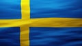 Sweden flag, Rippled silk texture - 3D illustration Royalty Free Stock Photo