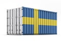 Sweden Flag on side of Shipping Container