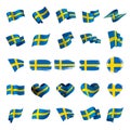 Sweden flag, vector illustration Royalty Free Stock Photo