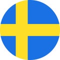 Sweden Flag Vector Round Flat Icon Royalty Free Stock Photo