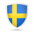 Sweden Flag Vector Shield Icon Royalty Free Stock Photo