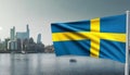 Sweden Flag Waving Royalty Free Stock Photo