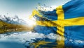 Sweden Flag Waving Royalty Free Stock Photo