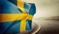 Sweden Flag Waving Royalty Free Stock Photo