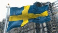 Sweden Flag Waving Royalty Free Stock Photo