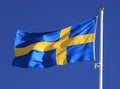 Sweden flag waving Royalty Free Stock Photo