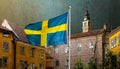 Sweden Flag Waving Royalty Free Stock Photo