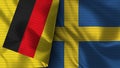 Sweden and Germany Realistic Flag Ã¢â¬â Fabric Texture Illustration