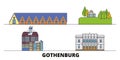 Sweden, Gothenburg flat landmarks vector illustration. Sweden, Gothenburg line city with famous travel sights, skyline Royalty Free Stock Photo