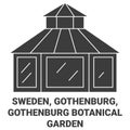 Sweden, Gothenburg, Gothenburg Botanical Garden travel landmark vector illustration Royalty Free Stock Photo