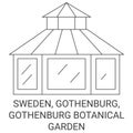 Sweden, Gothenburg, Gothenburg Botanical Garden travel landmark vector illustration Royalty Free Stock Photo