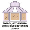 Sweden, Gothenburg, Gothenburg Botanical Garden travel landmark vector illustration Royalty Free Stock Photo