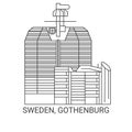 Sweden, Gothenburg, travel landmark vector illustration Royalty Free Stock Photo