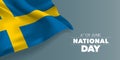 Sweden happy national day greeting card, banner with template text vector illustration.