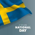 Sweden happy national day greeting card, banner vector illustration