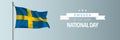 Sweden happy national day greeting card, banner vector illustration