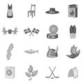 Sweden icons set, gray monochrome style Royalty Free Stock Photo