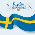 Sweden indepedence day celebration banner or poster vector