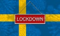 Sweden lockdown halting coronavirus spread and outbreak - 3d Illustration