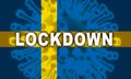 Sweden lockdown preventing coronavirus spread or outbreak - 3d Illustration