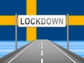 Sweden lockdown preventing coronavirus spread or outbreak - 3d Illustration