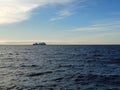 Sweden, MalmÃ¶ - the ferry on the sea. Royalty Free Stock Photo