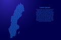 Sweden map abstract schematic from blue ones and zeros binary di Royalty Free Stock Photo