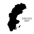 Sweden map and country name isolated on white background. Vector illustration Royalty Free Stock Photo