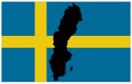 Sweden map and flag - Scandinavian country in Northern Europe Royalty Free Stock Photo