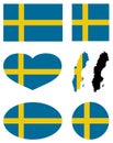 Sweden map and flag - Scandinavian country in Northern Europe Royalty Free Stock Photo