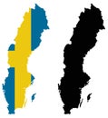 Sweden map and flag - Scandinavian country in Northern Europe Royalty Free Stock Photo