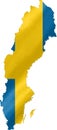 Sweden Map with Flag Royalty Free Stock Photo