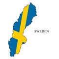 Sweden map vector illustration. Northern Europe. Europe. Scandinavian region Royalty Free Stock Photo