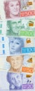 Sweden money, vertical panorama with Swedish banknotes, financial concept, Swedish currency kronor Royalty Free Stock Photo