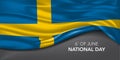 Sweden national day greeting card, banner with template text vector illustration