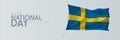 Sweden national day vector banner, greeting card.