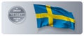 Sweden national day vector banner, greeting card