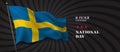 Sweden national day vector banner, greeting card