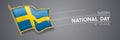 Sweden national day vector banner, greeting card.